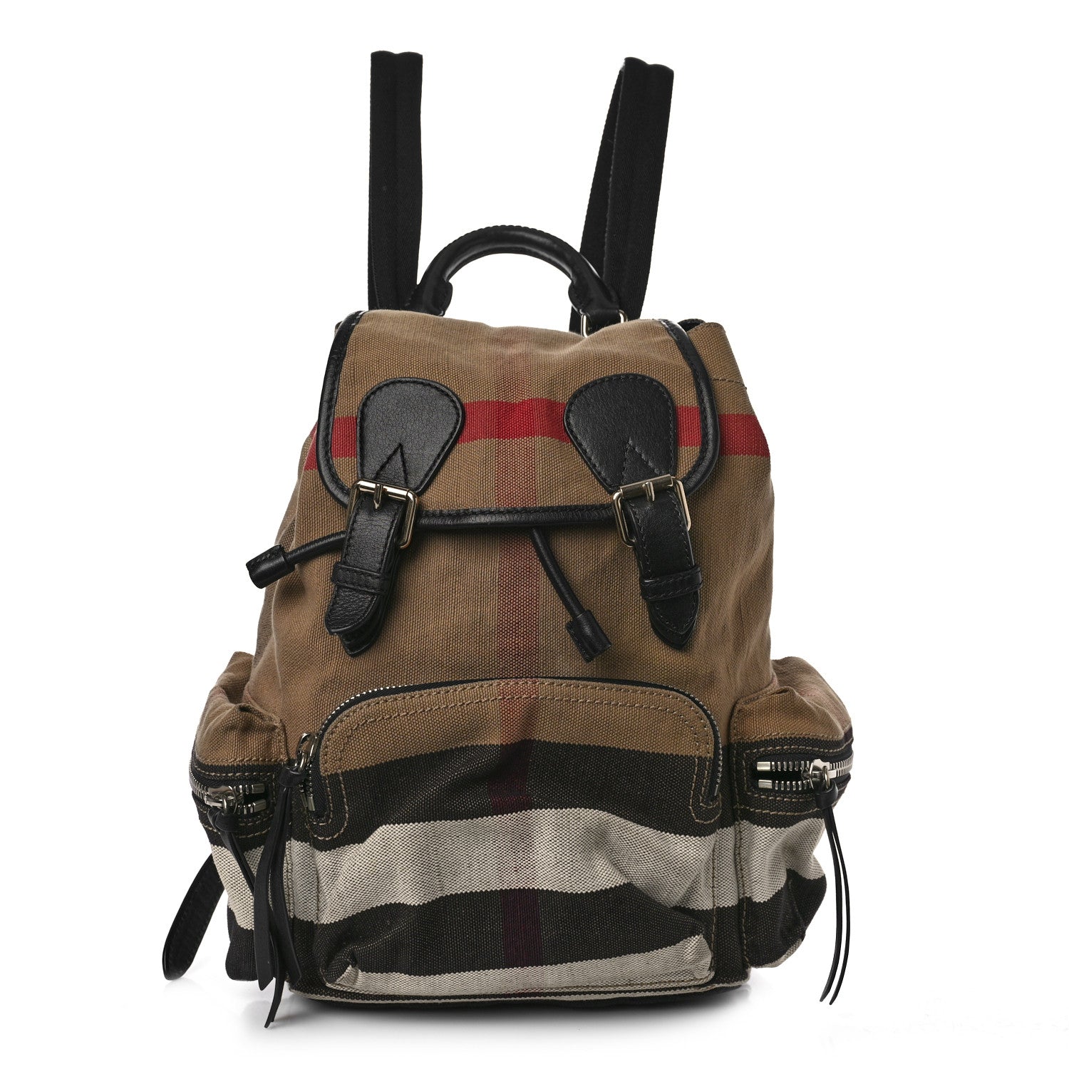 Burberry Canvas Mega Check Medium Rucksack Backpack Black 1282583 ...