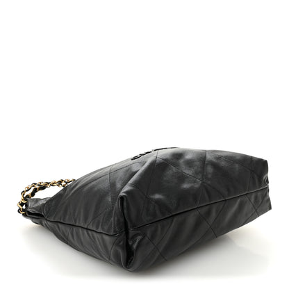 Chanel Shiny Caviar Quilted Monochrome Small Chanel 22  Black 4 of 10