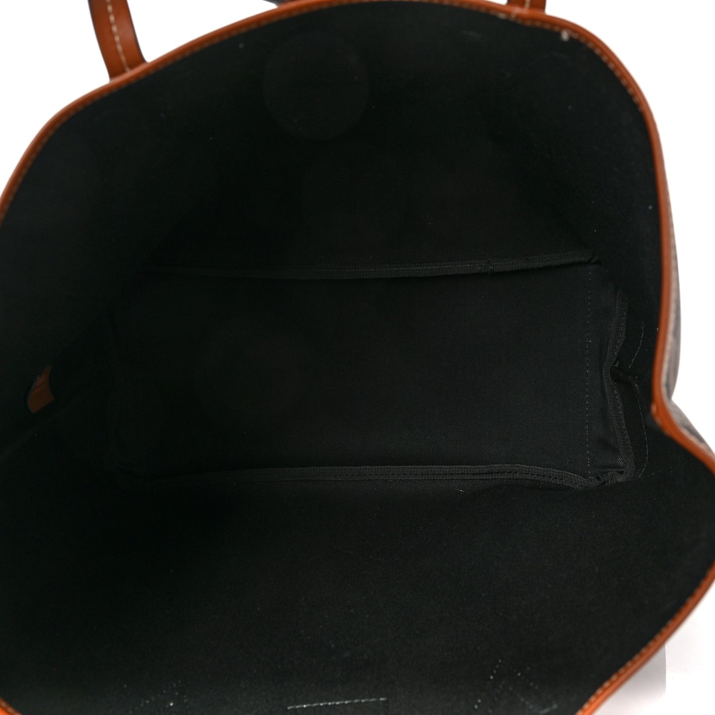 Coated Canvas Calfskin La Greca Signature Shopper Tote Bag Black Caramel