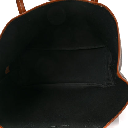 Versace Coated Canvas Calfskin La Greca Signature Shopper Tote Bag Black Caramel 5 of 8