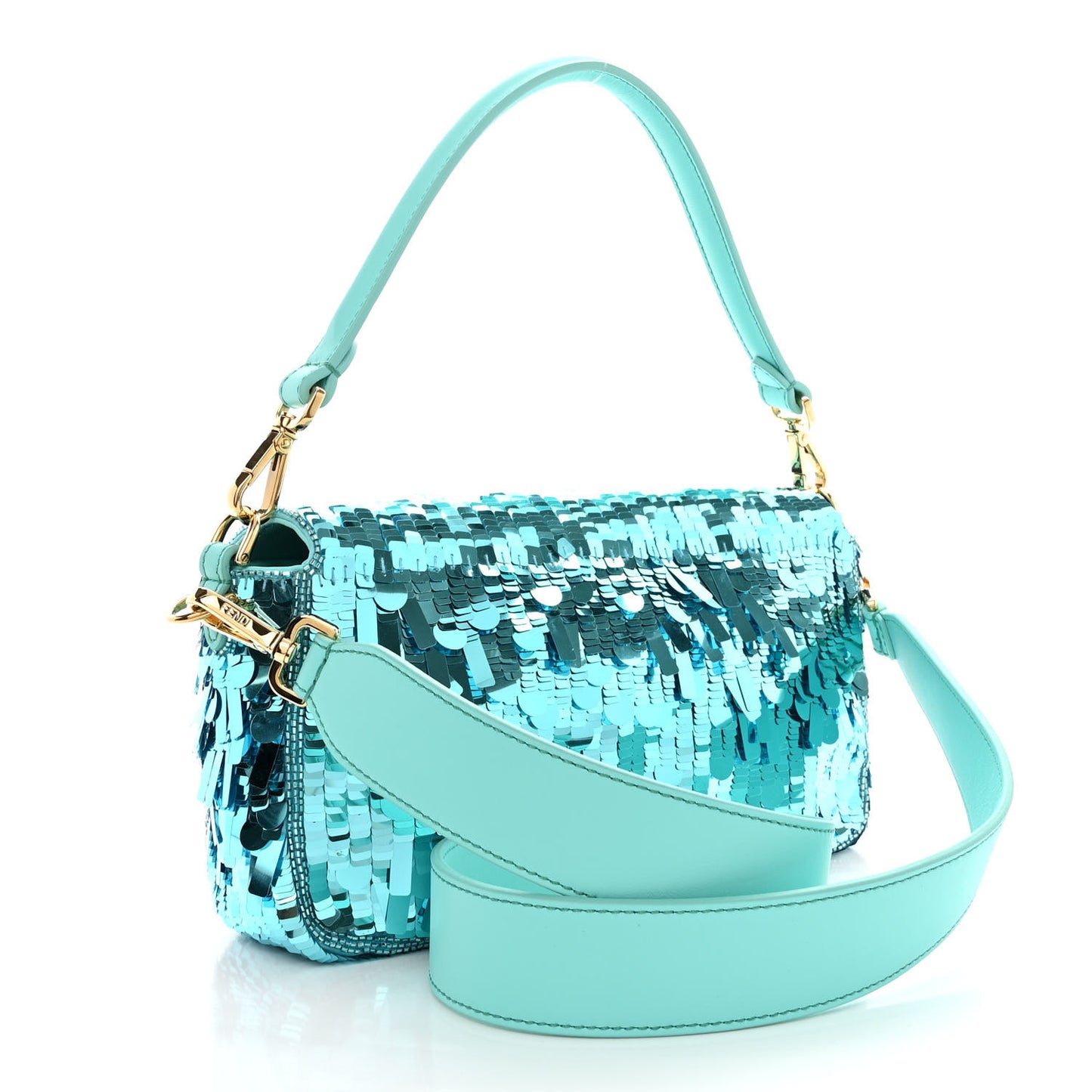 Sequin Paillettes Vitello Grace Sex and the City Baguette Spring Turquoise