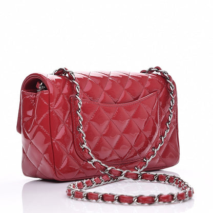 Chanel Patent Calfskin Quilted Mini Rectangular Flap Red 3 of 8