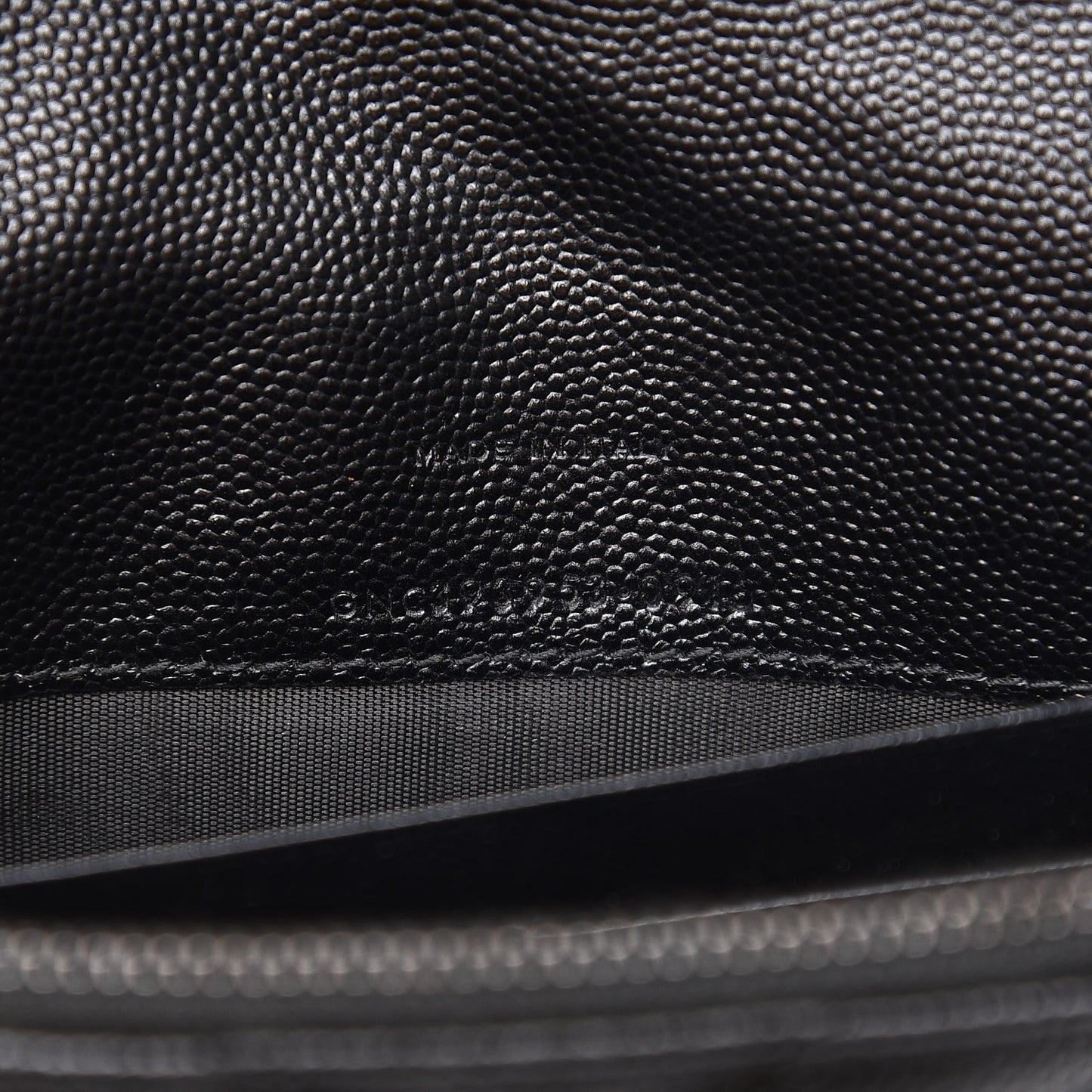 Grain De Poudre Matelasse Chevron Monogram Envelope Chain Wallet Black