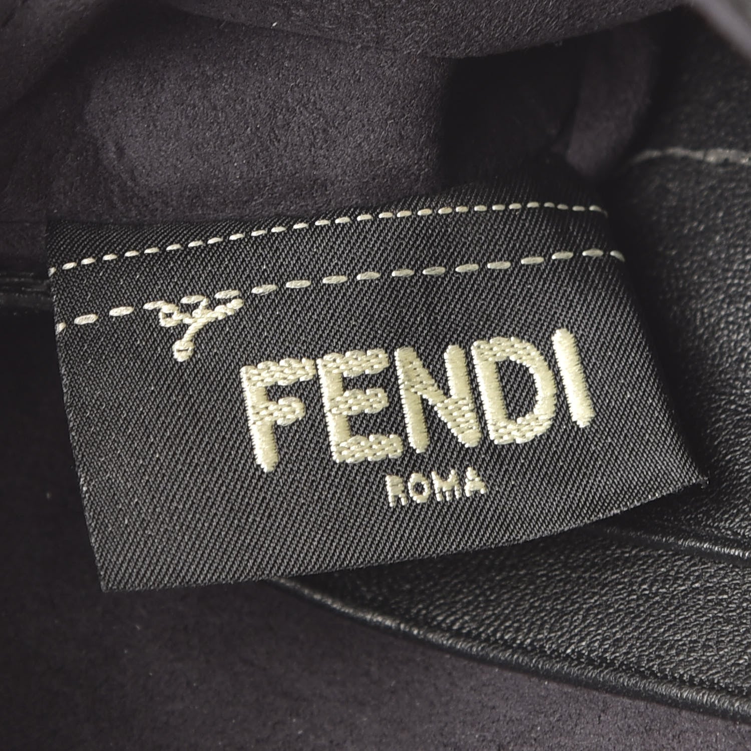 Fendi Shearling Shiny Nappa Micro Baguette Black 8 of 9
