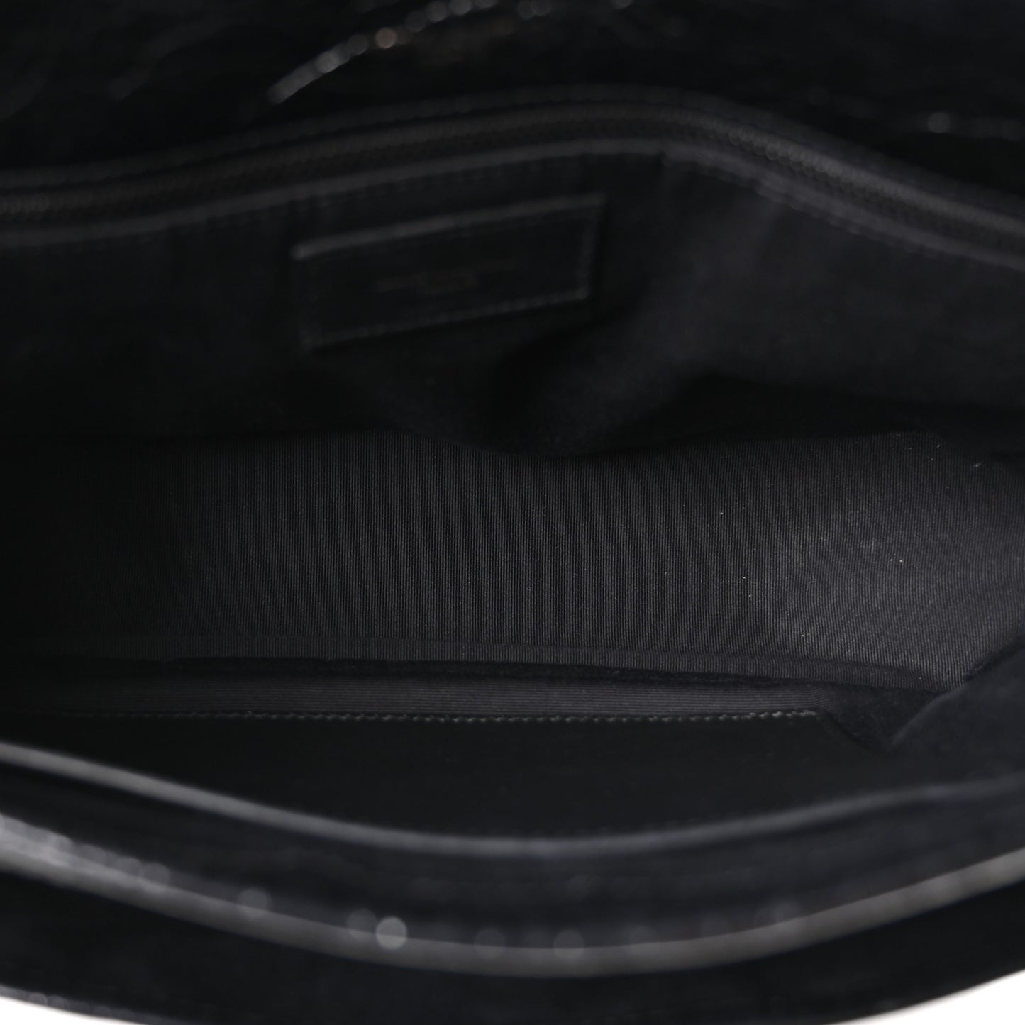 Crinkled Calfskin Matelasse Monogram Medium Niki Chain Satchel Black
