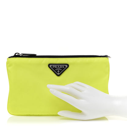 Prada Tessuto Nylon Vela Flat Pouch Neon Yellow 2 of 7