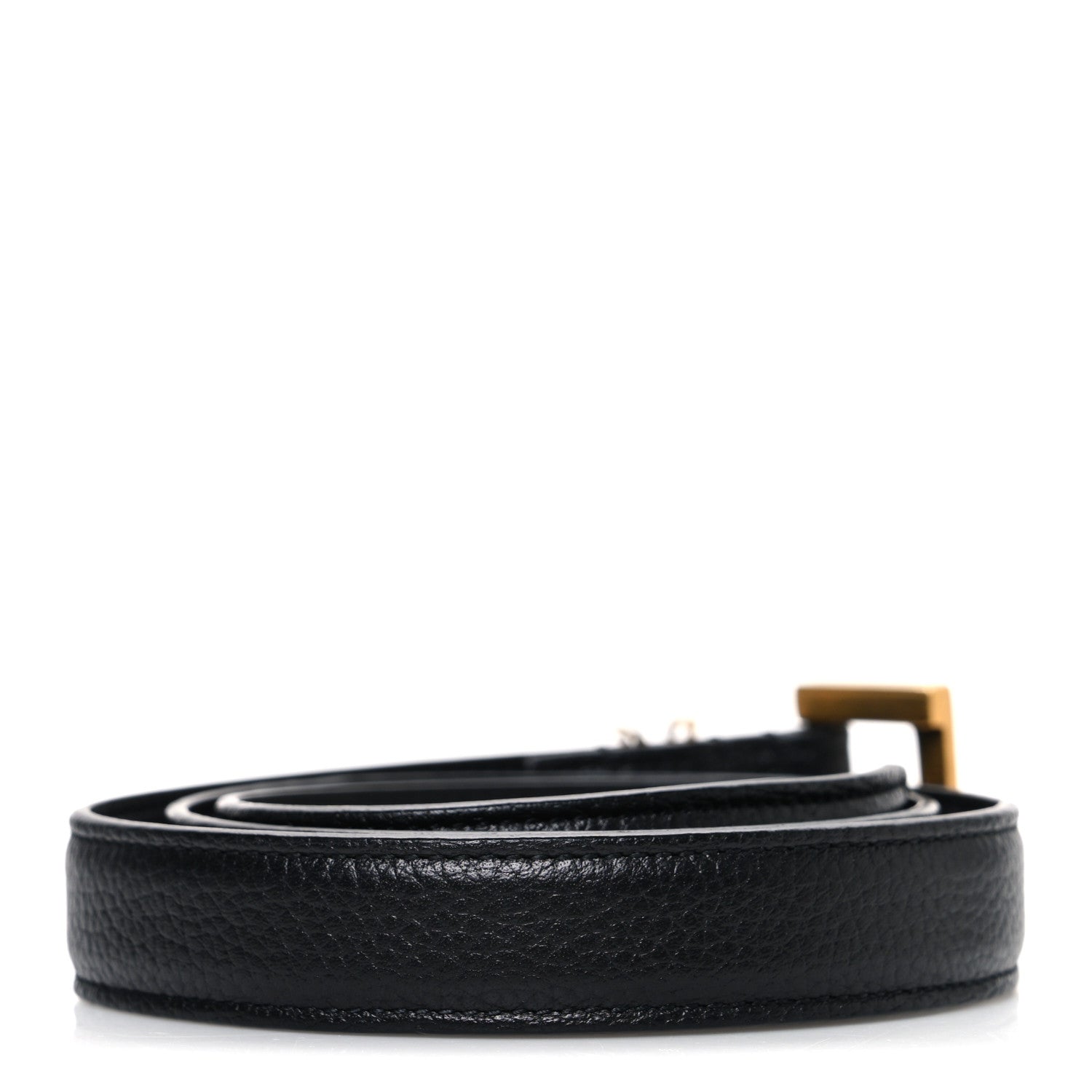 Saint Laurent Grained Calfskin Monogram Square Buckle Belt 65 26 Black 2 of 6