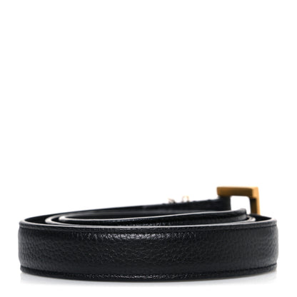 Saint Laurent Grained Calfskin Monogram Square Buckle Belt 65 26 Black 2 of 6