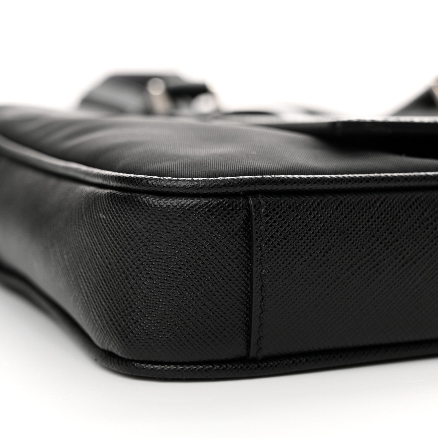 Prada Tessuto Nylon Saffiano Metal Triangle Logo Work Bag Black 8 of 10