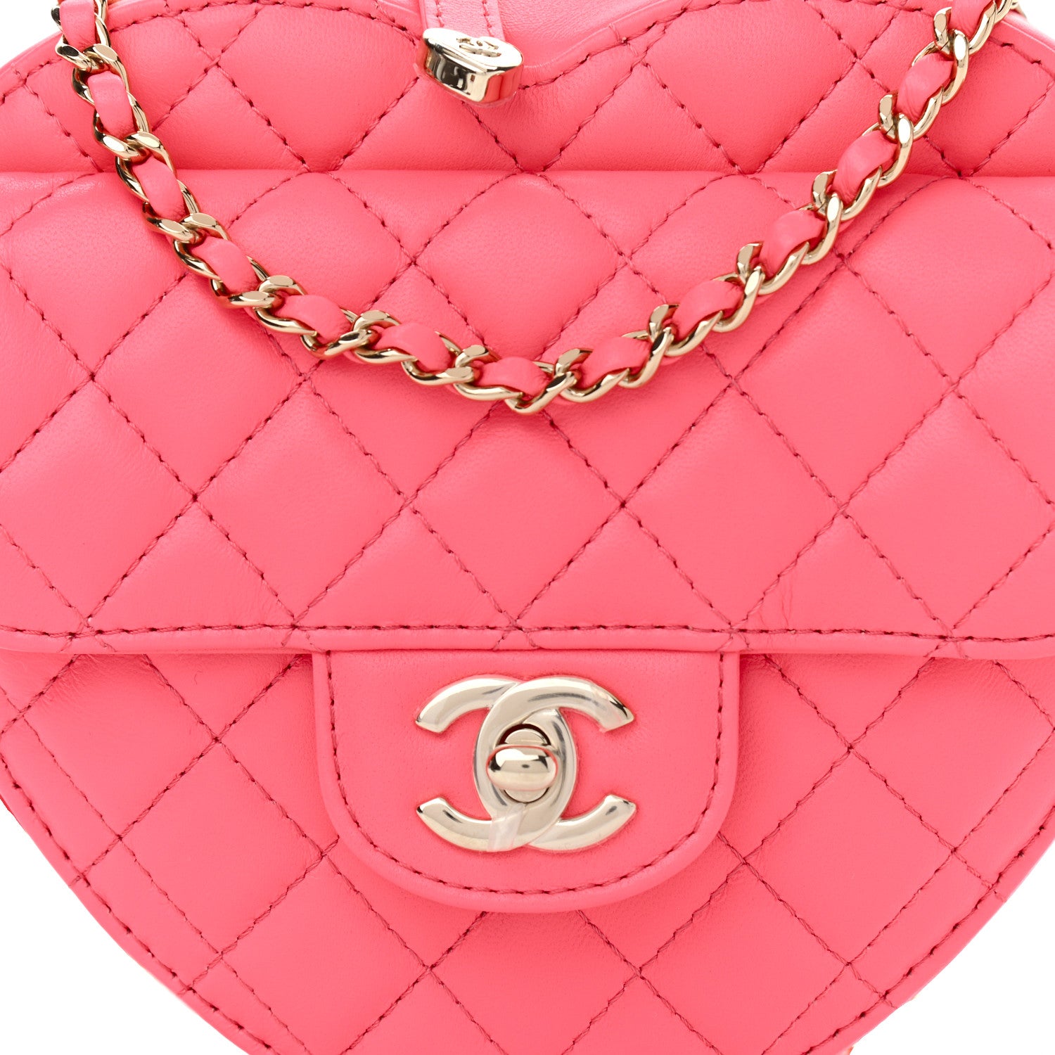 Chanel Lambskin Quilted CC In Love Heart Bag Pink 9 of 12