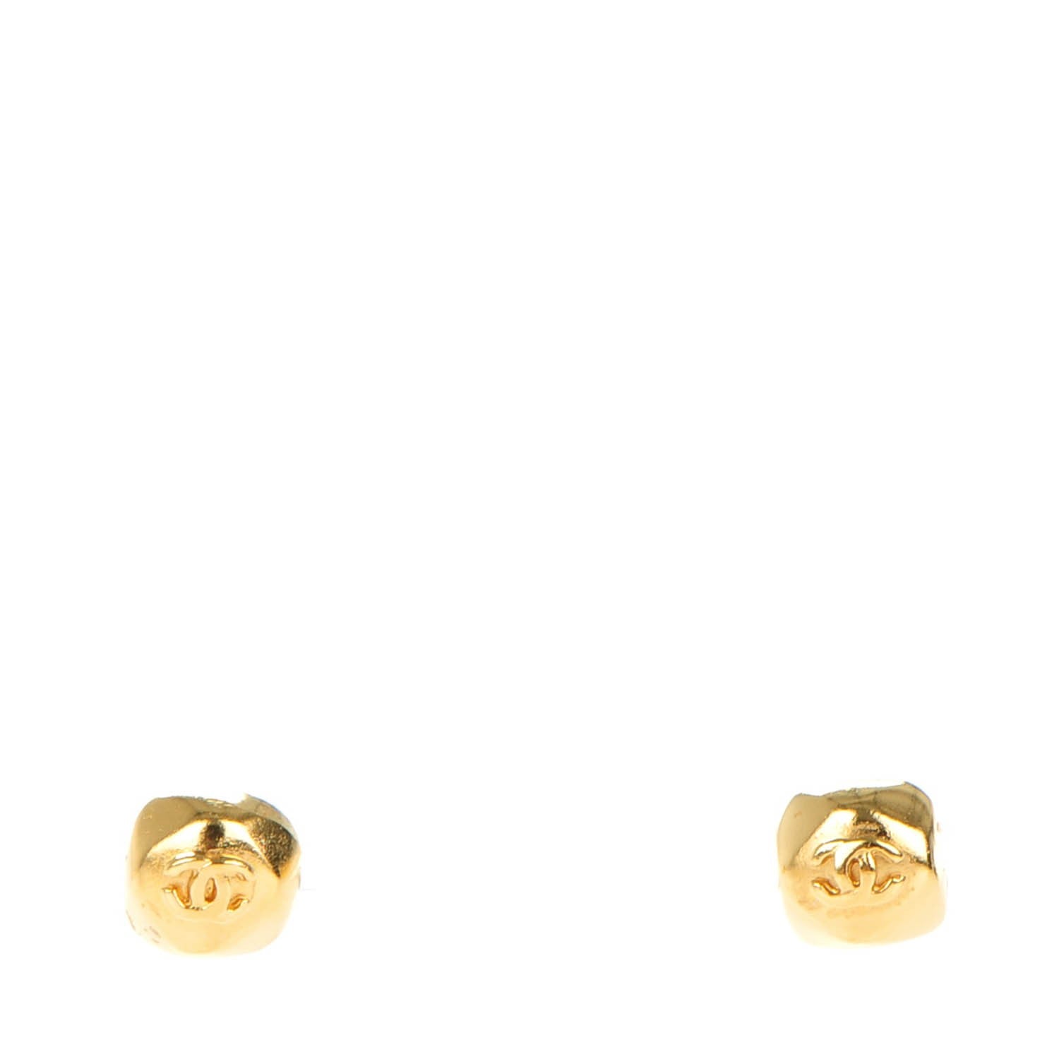 Chanel CC Button Earrings Gold 1 of 5