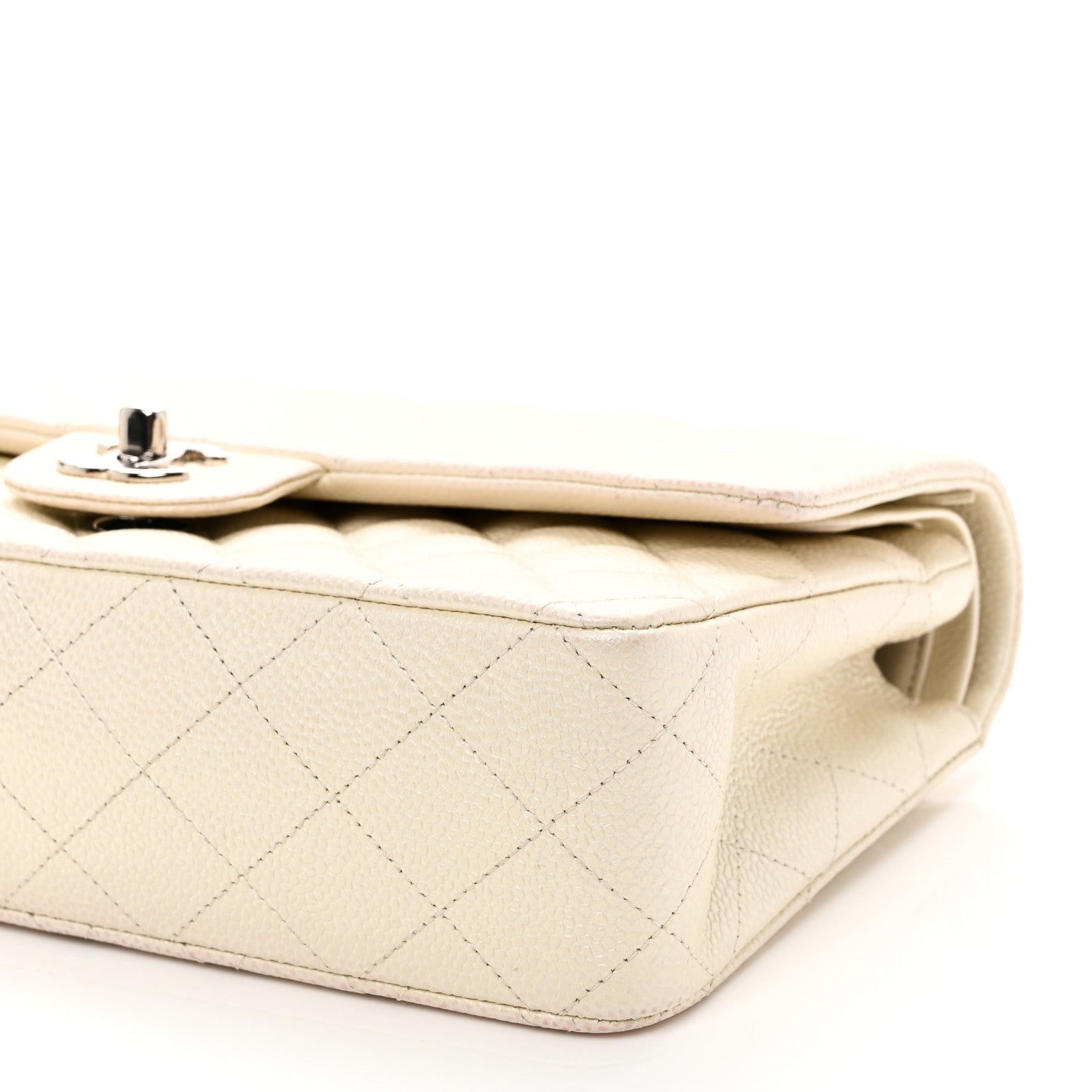 Chanel Iridescent Caviar Quilted Medium Double Flap White 10 of 12