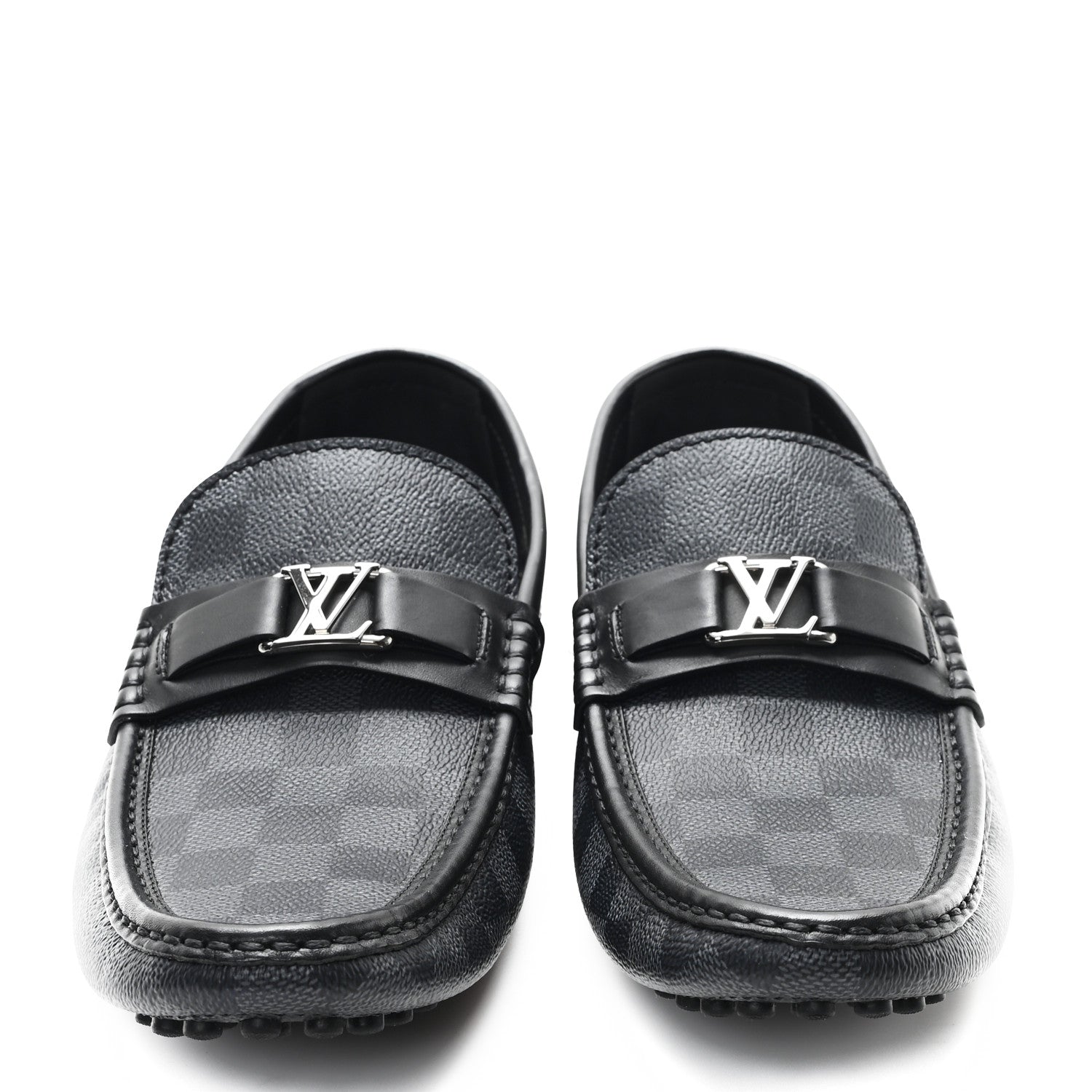 Louis Vuitton Mens Damier Graphite Hockenheim Moccasin Loafers 9 Onyx 3 of 9