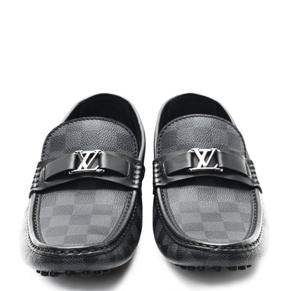 Louis Vuitton Mens Damier Graphite Hockenheim Moccasin Loafers 9 Onyx 3 of 9