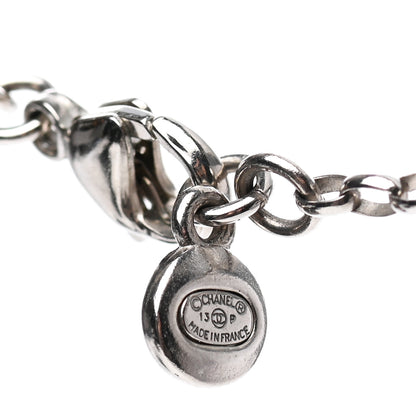 Chanel Crystal Pearl Twisted CC Drop Necklace Silver 5 of 5