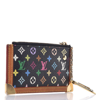 Louis Vuitton Monogram Multicolor Key Pouch Black 3 of 9