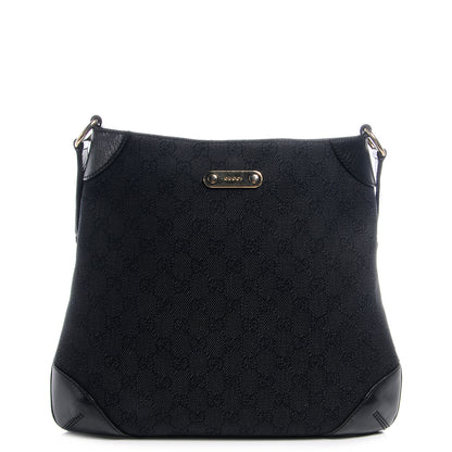 Gucci Denim Monogram Capri Chain Shoulder Bag Black 1 of 7