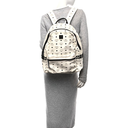 MCM Visetos Medium Side Studs Stark Backpack White 2 of 9