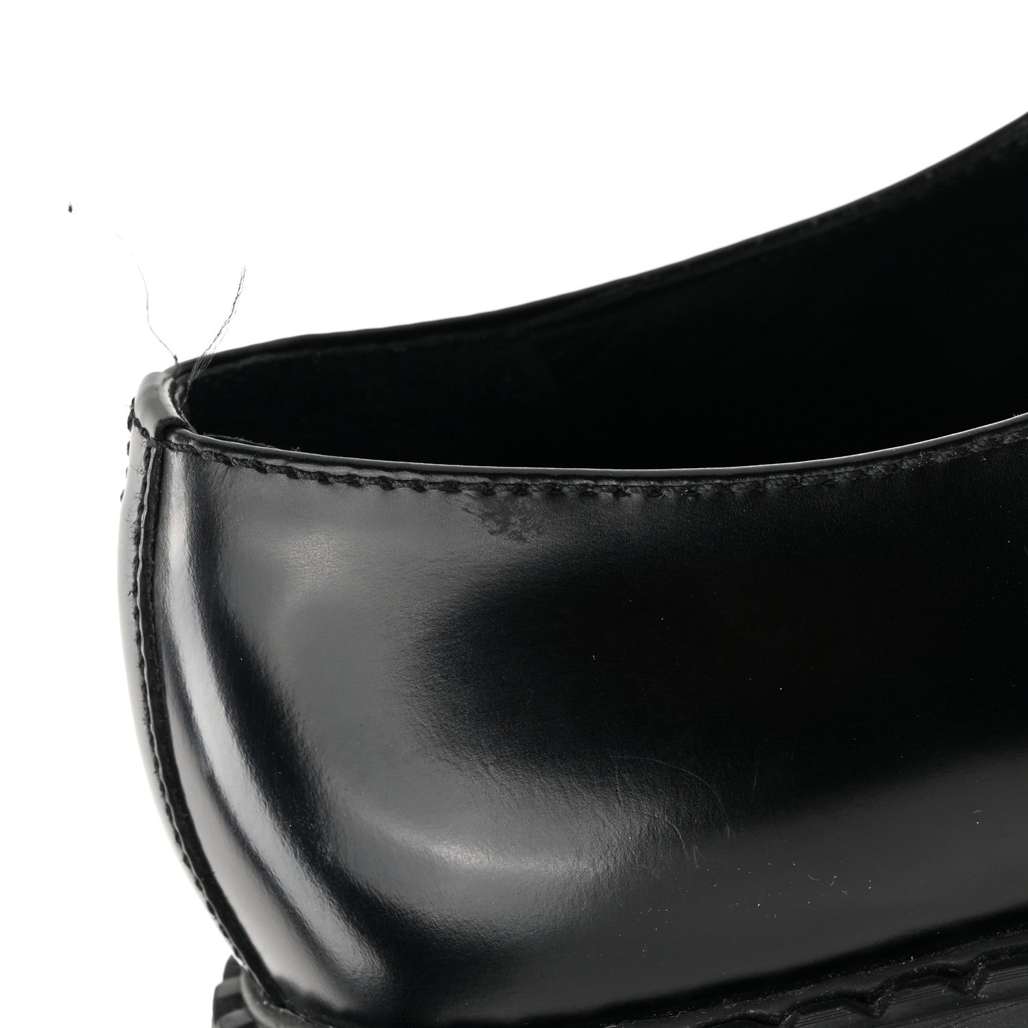 Prada Spazzolato Metal Triangle Logo 50mm Loafers 38 Black 12 of 13