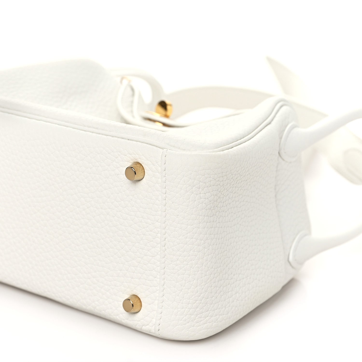 Hermes Taurillon Clemence Mini Lindy 20 New White 10 of 11