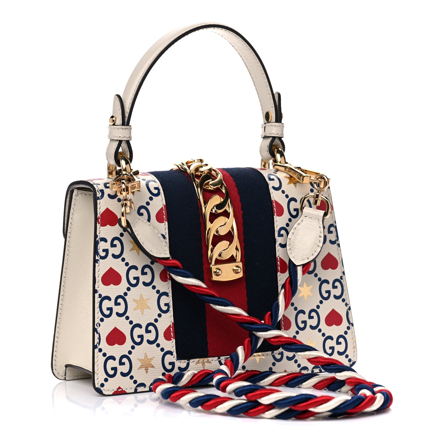 Gucci Calfskin Valentine's Day Exclusive Mini Sylvie Top Handle Bag Ivory 3 of 11