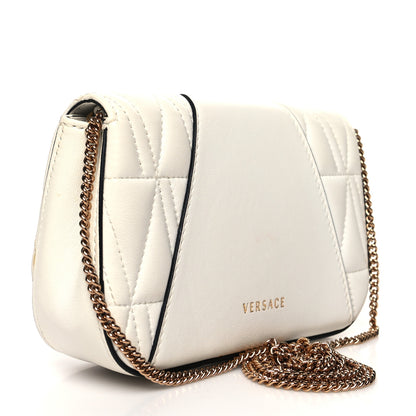 Versace Nappa Quilted Virtus Evening Bag White 3 of 12