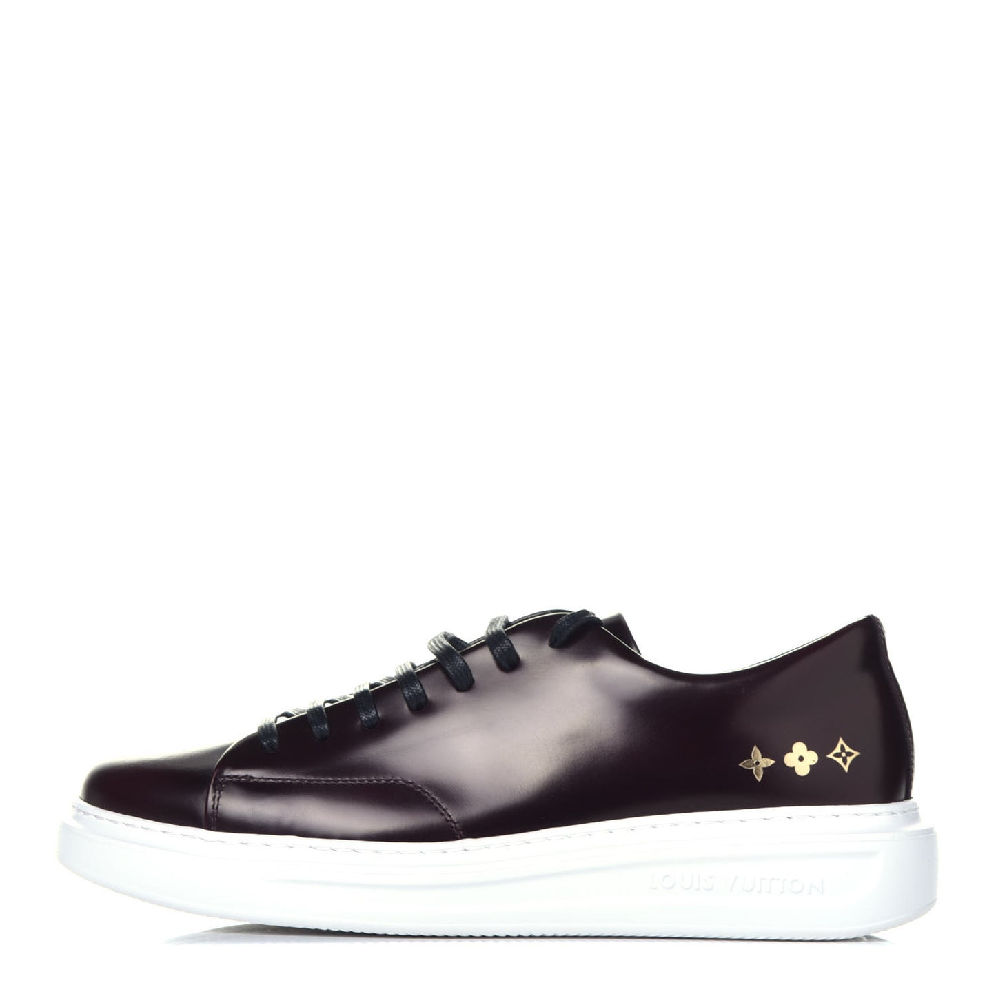Glazed Calfskin Beverly Hills Sneakers 8 Bordeaux