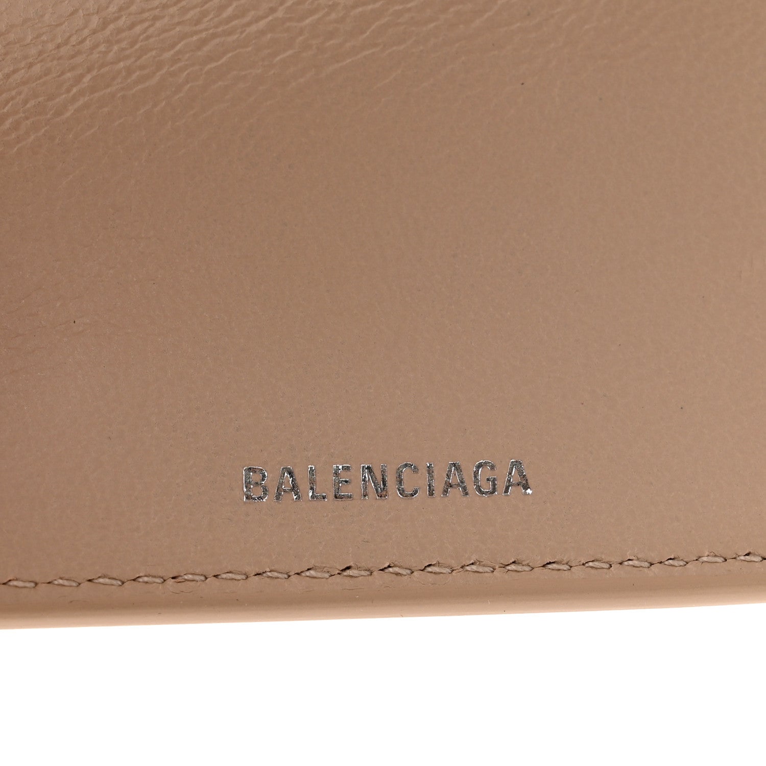 Balenciaga Grained Calfskin Logo Mini Cash Wallet Light Beige Black 7 of 8