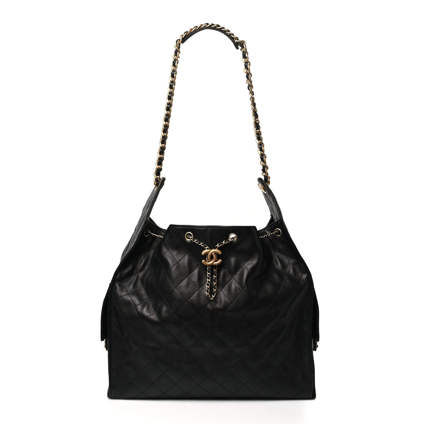 Caviar Quilted Medium Chanel 25 Handbag Black