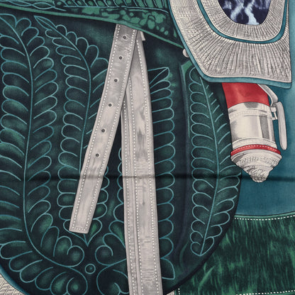 Hermes Cashmere Silk Selle d'Officier En Grande Tenue Shawl 140 3 of 4