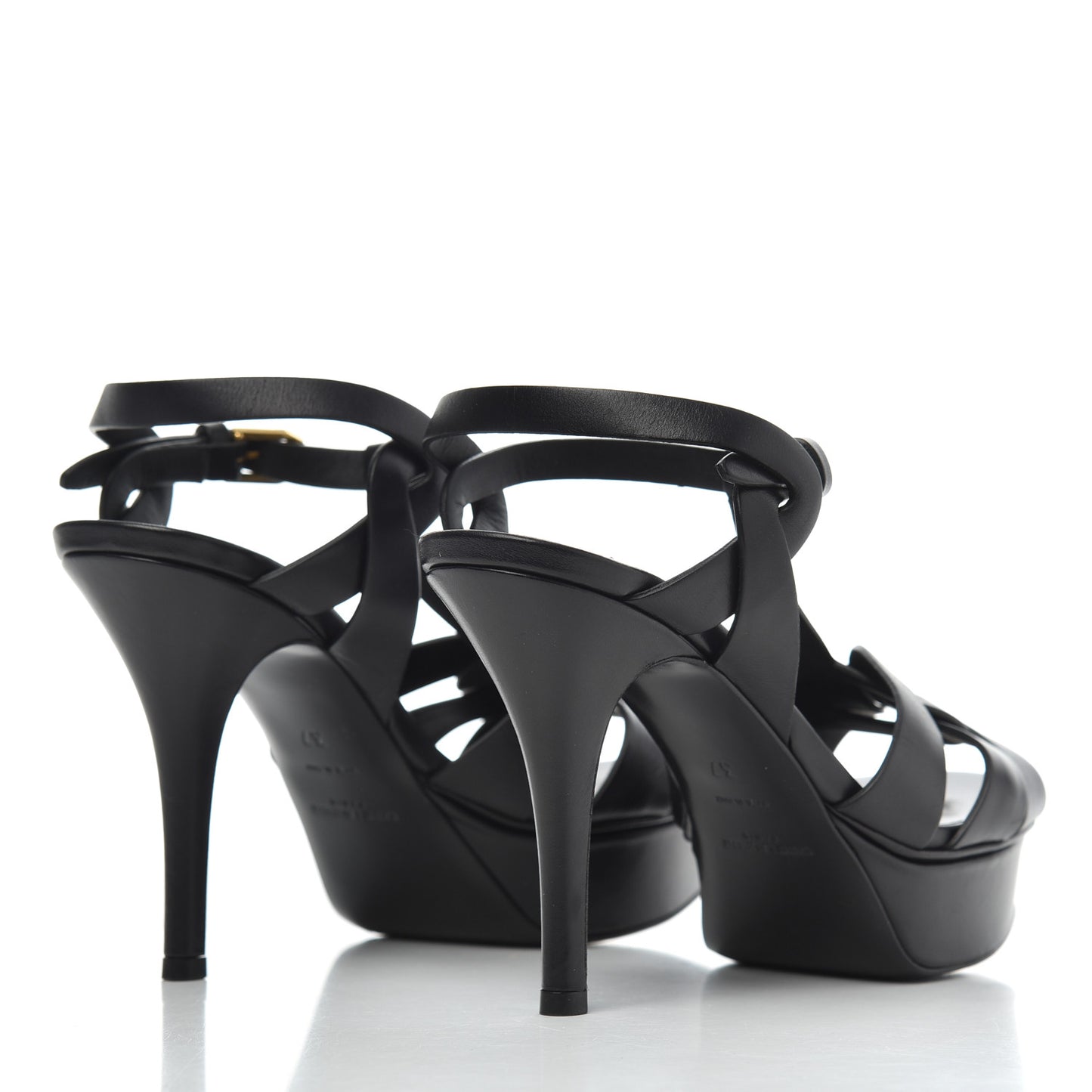 Calfskin Tribute 75 Platform Sandals 37 Black