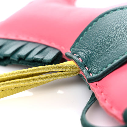 Hermes Milo Lambskin Grigri Rodeo Horse Bag Charm GM Rose Azalee Malachite Lime Celeste 4 of 4