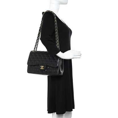 Chanel Lambskin Quilted Jumbo Double Flap Black 2 of 15