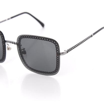 Chanel Square Removable Chain Pearl Sunglasses 4244 Black 9 of 10