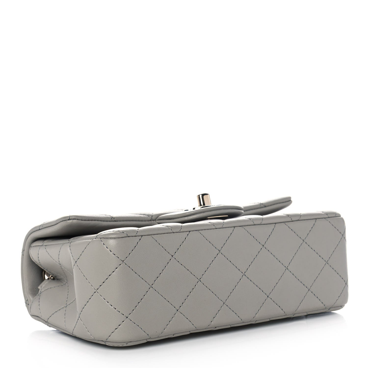 Chanel Lambskin Quilted Mini Rectangular Flap Grey 4 of 12
