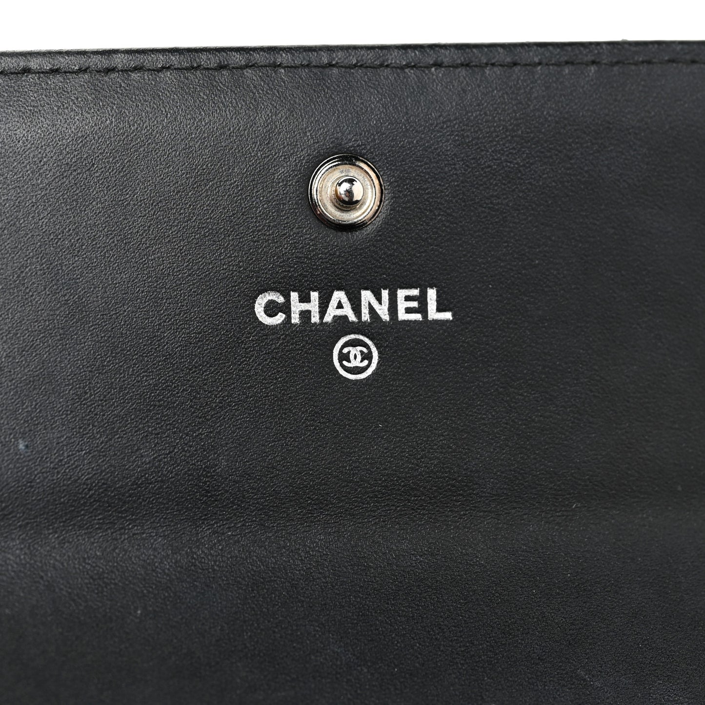 Patent Chevron Quilted Large Gusset Flap Wallet Black