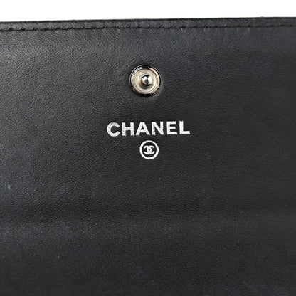 Chanel Patent Chevron Quilted Large Gusset Flap Wallet Black 8 of 21