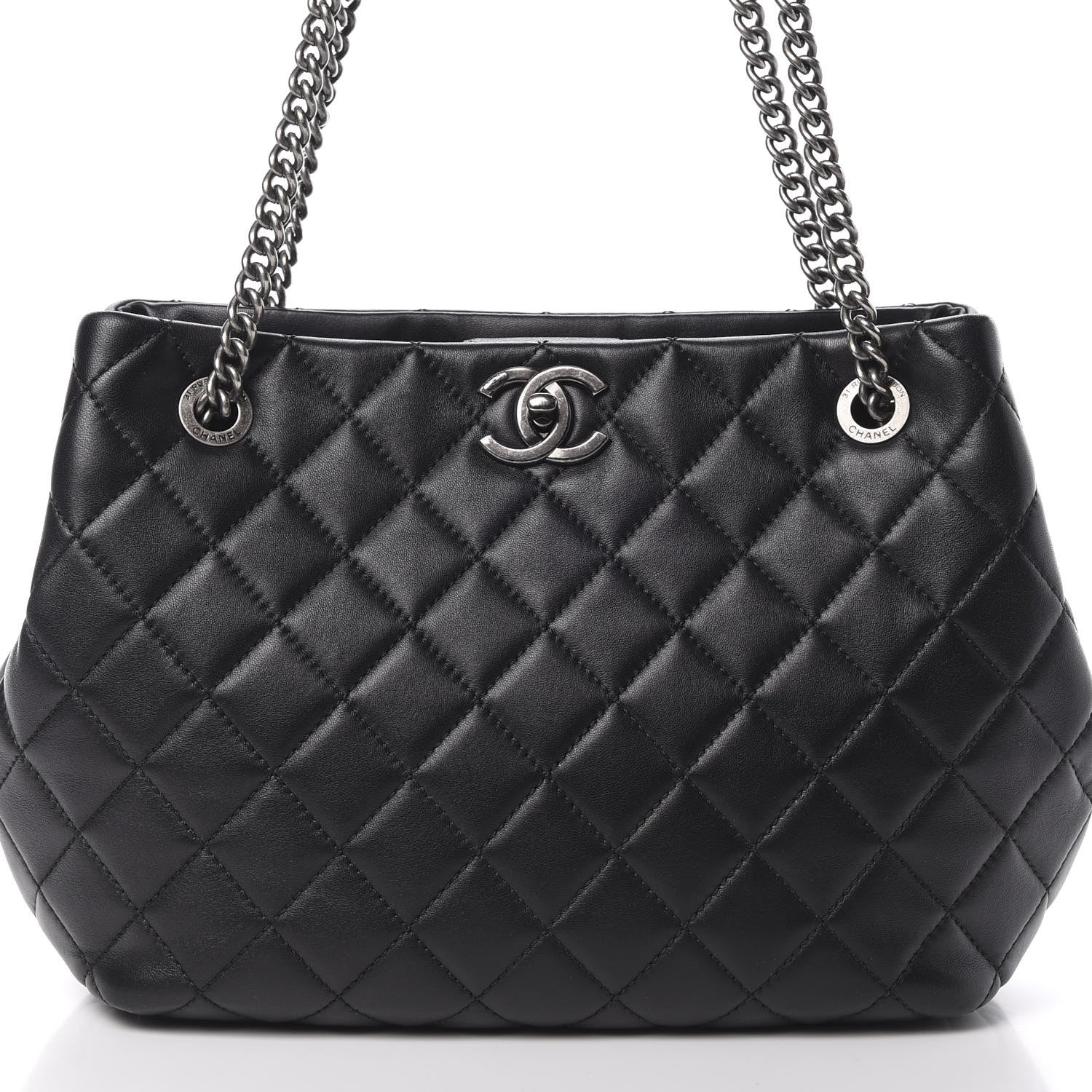 Chanel Lambskin Quilted Accordion Tote Black 8 of 12