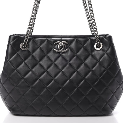 Chanel Lambskin Quilted Accordion Tote Black 8 of 12