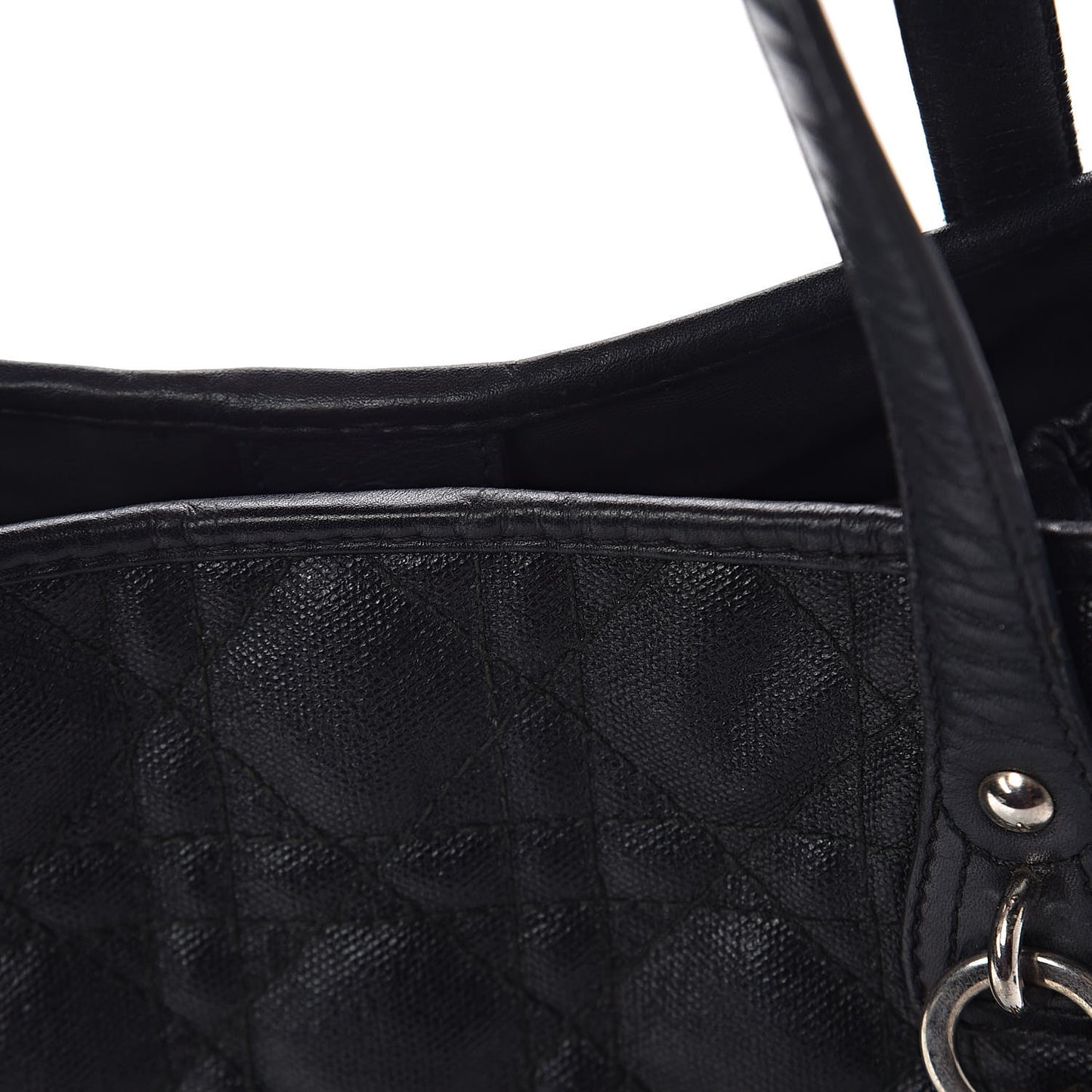 Coated Canvas Cannage Medium Panarea Tote Black