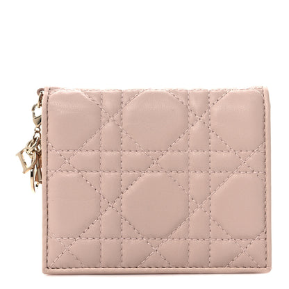 Christian Dior Lambskin Cannage Mini Lady Dior Wallet Aesthetic Beige 1 of 7