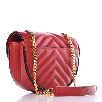 Saint Laurent Calfskin Matelasse Monogram Small Bubble Chain Crossbody Red 3 of 9