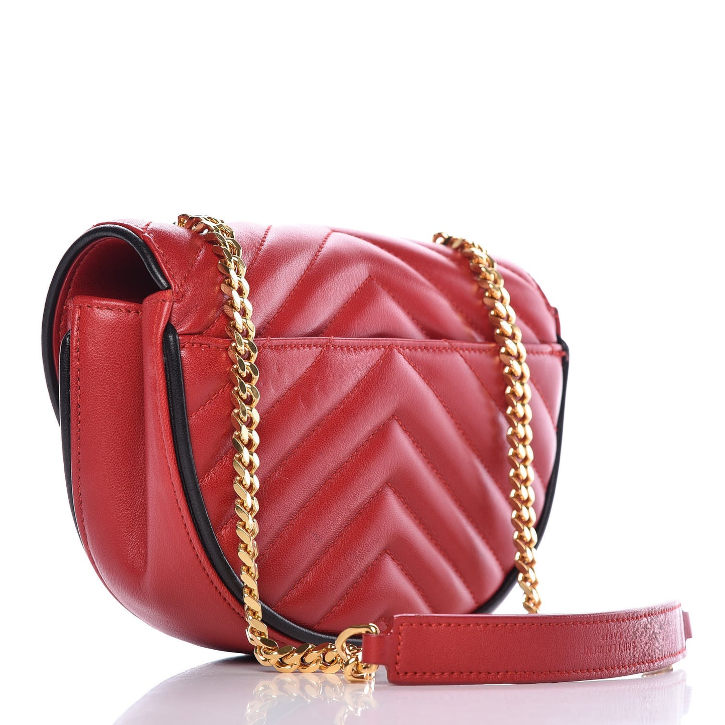 Calfskin Matelasse Monogram Small Bubble Chain Crossbody Red