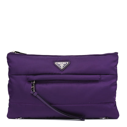 Prada Tessuto Nylon Bomber Clutch Ciclamino 1 of 4