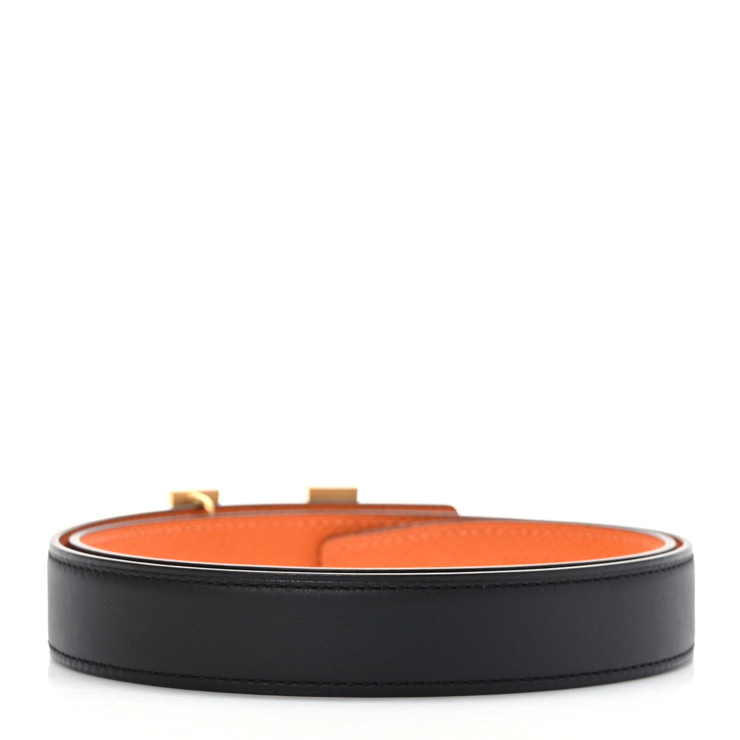 Hermes Swift Epsom 24mm Constance H Belt 70 Black Orange 2 of 5