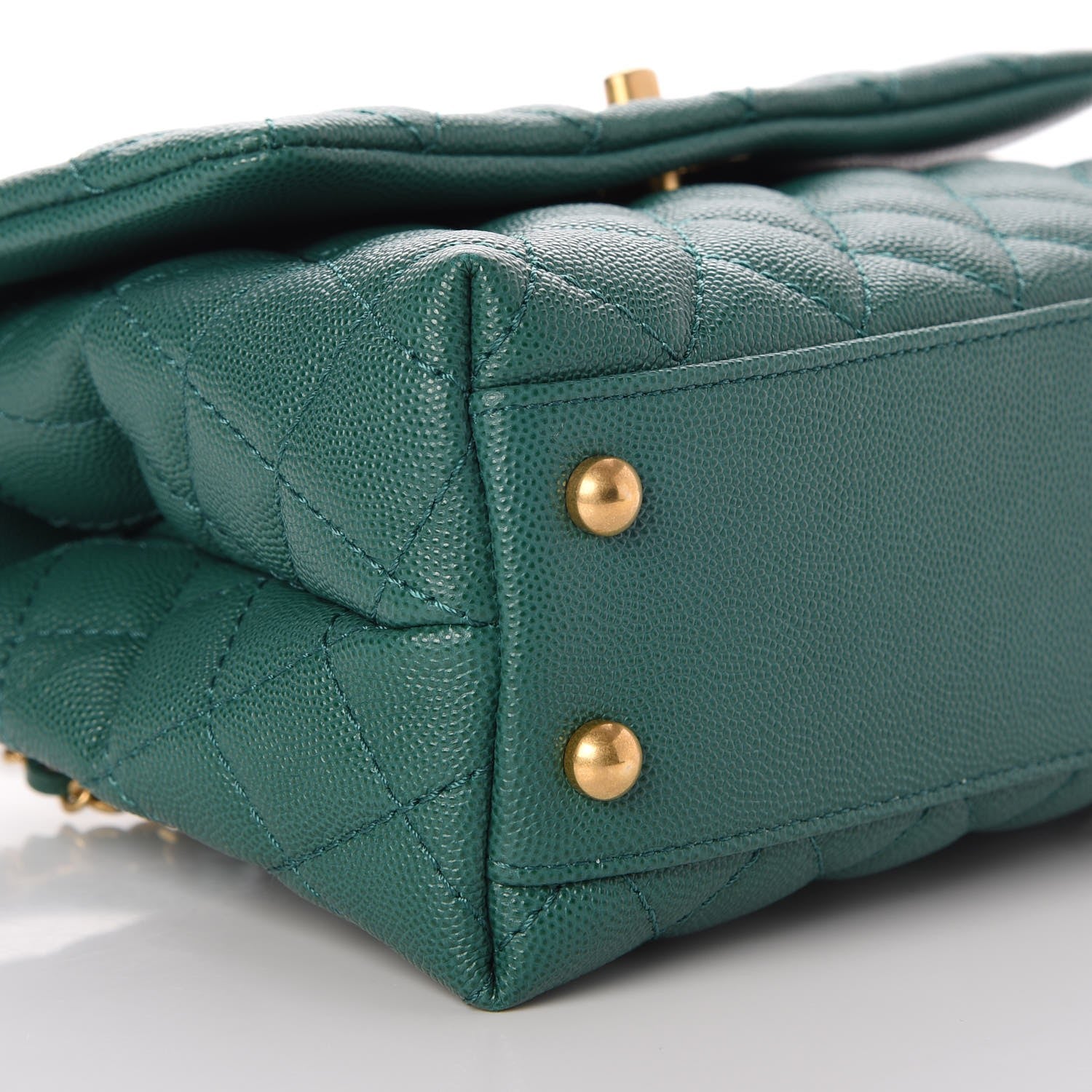 Chanel Caviar Quilted Mini Coco Handle Flap Green 7 of 11