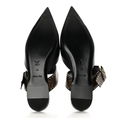 Louis Vuitton Monogram Studded Sofia Flat Mules 39 Black 5 of 9