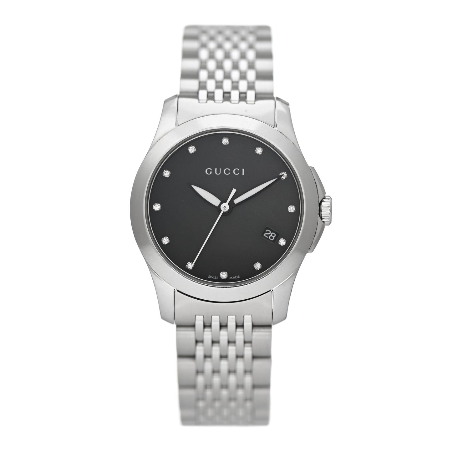 Stainless Steel Diamond Black Mother of Pearl 27mm G-Timeless Quartz Watch