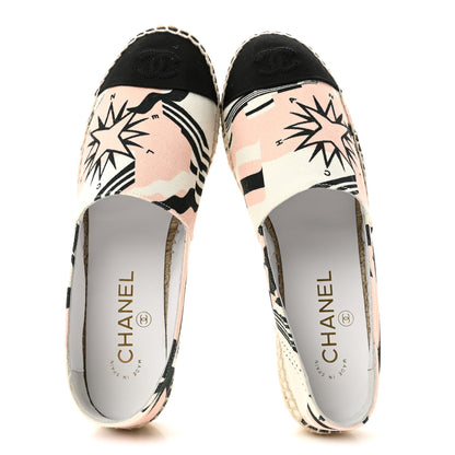 Chanel Fabric CC Espadrilles 38 Pink White Black 2 of 10