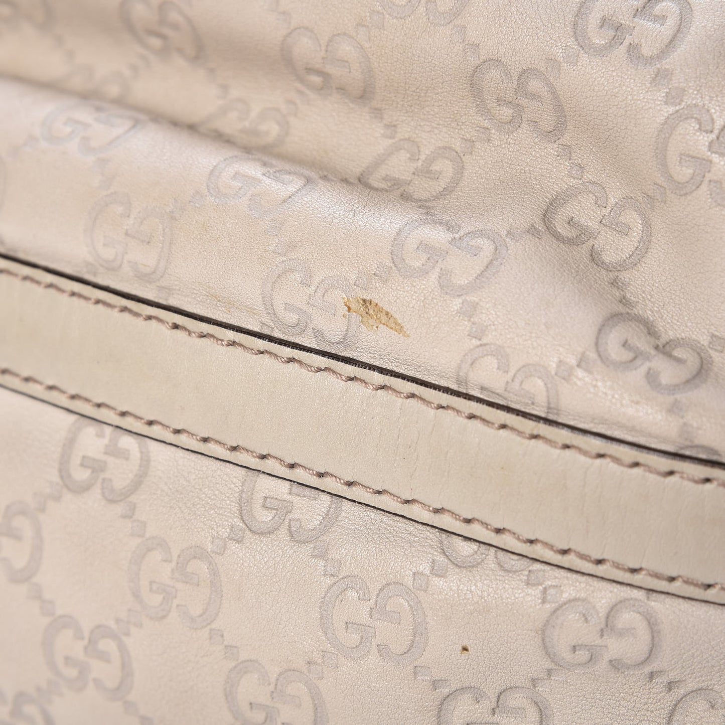 Guccissima Medium Scarlett Stud Tote Off White